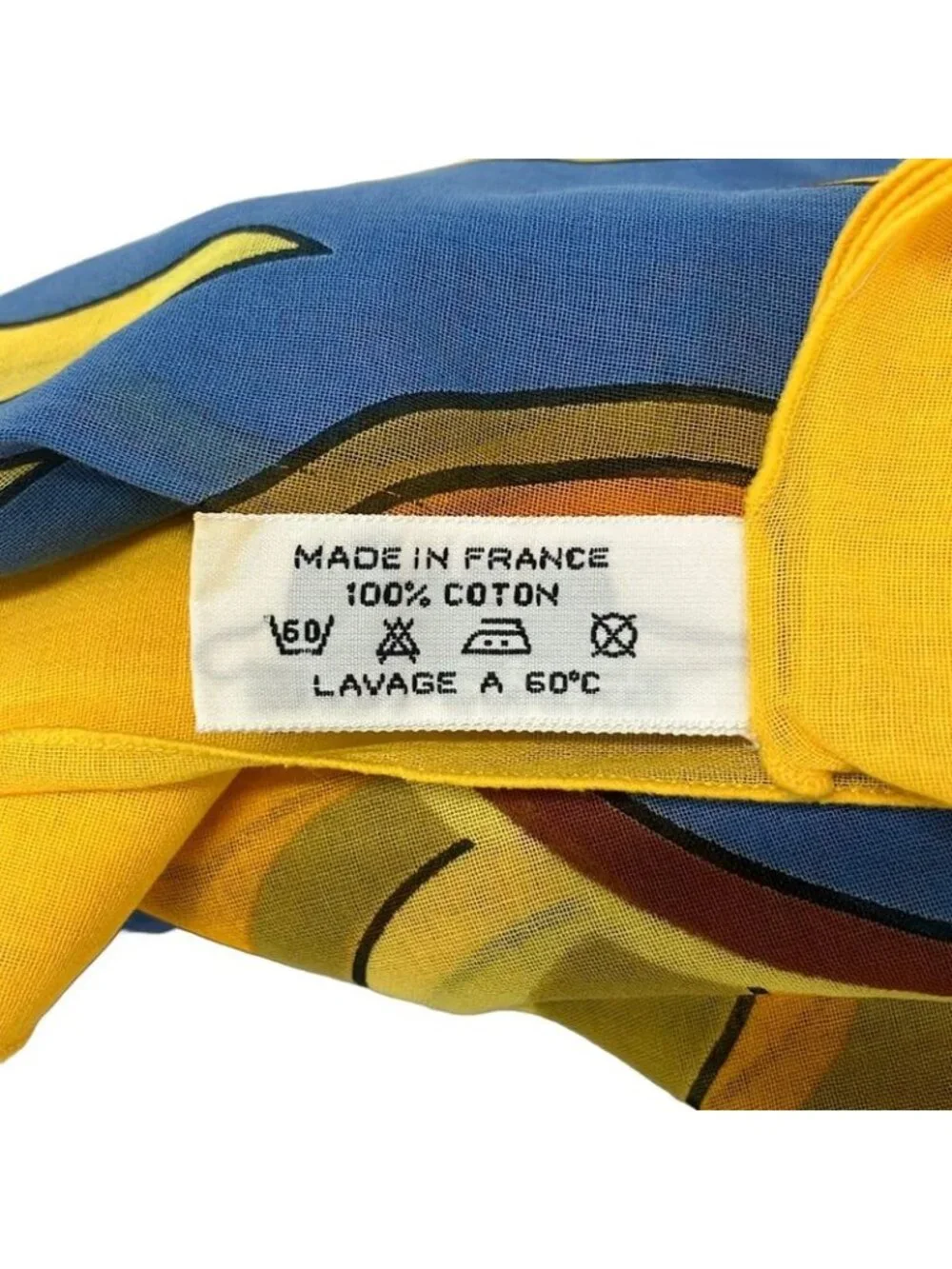 Hermes Shawl Yellow Blue Multi Sun Pareo Cotton Scarf - Picture 3 of 7